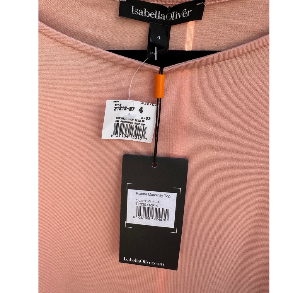 Isabella Oliver Pianna Maternity Top Quartz Pink Bell Sleeve Tunic Size 4 NEW - Picture 4 of 6